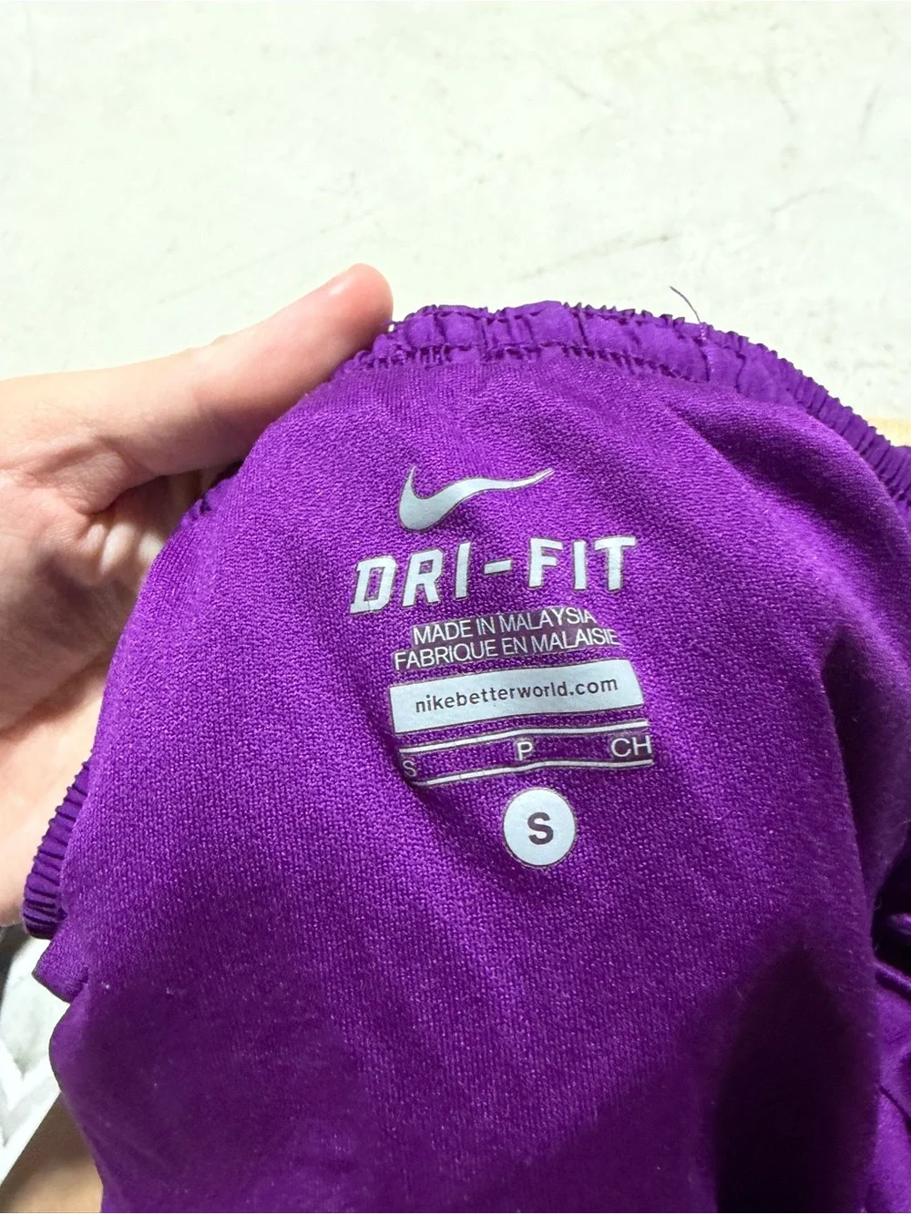 Nike Women's Purple Running Shorts with Neon Trim small
